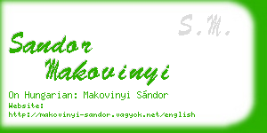 sandor makovinyi business card